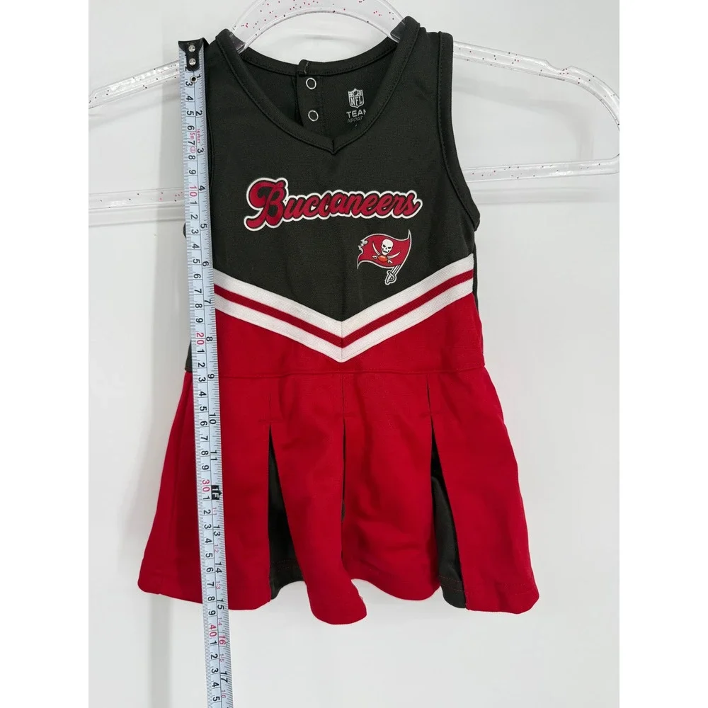 NFL Team Apparel Tampa Bay Buccaneers Cheerleader Dress Red Black Toddler Sz 18M